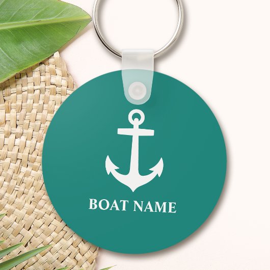Your Boat Name Anchor Nautical Style Sleutelhanger