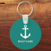 Your Boat Name Anchor Nautical Style Sleutelhanger (Voorkant)