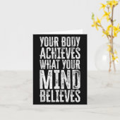 Your Body Achieves What Your Mind Believes Motivat Kaart (Gele Bloem)