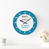 Your Branded Company Logo Name Text Clock Template Grote Klok (Huis)