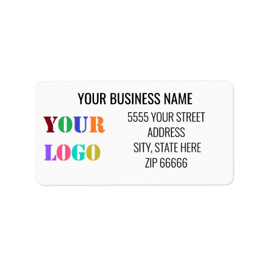 Your Branded Logo Name Address Labels Template (Voorkant)