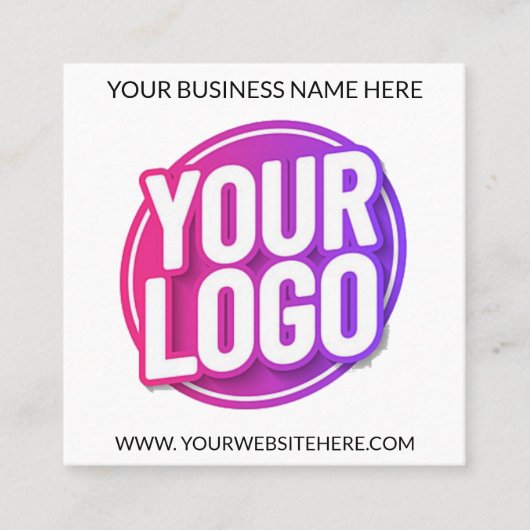 Your Business Company Team Logo and QR Code & Text Vierkante Visitekaartje (Voorkant)