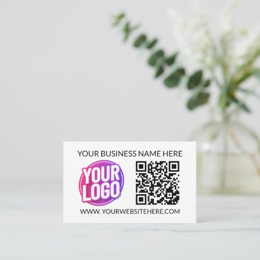 Your Business Company Team Logo & QR Code and Text Visitekaartje (Staand voorkant)