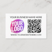 Your Business Company Team Logo & QR Code and Text Visitekaartje (Voorkant)