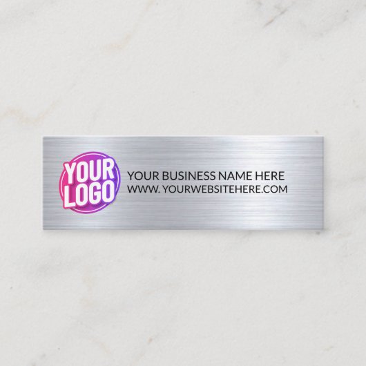 Your Business Company Team Logo & QR Code & Text Mini Visitekaartje (Voorkant)