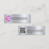Your Business Company Team Logo & QR Code & Text Mini Visitekaartje (Voorkant / Achterkant)