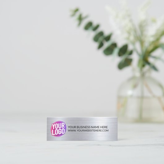 Your Business Company Team Logo & QR Code & Text Mini Visitekaartje (Staand voorkant)