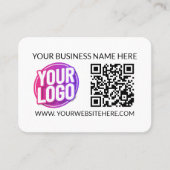 Your Business Company Team Logo & QR Code & Text Visitekaartje (Voorkant)