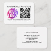 Your Business Company Team Logo & QR Code & Text Visitekaartje (Voorkant / Achterkant)