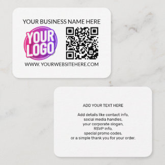 Your Business Company Team Logo & QR Code & Text Visitekaartje