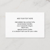 Your Business Company Team Logo & QR Code & Text Visitekaartje (Achterkant)