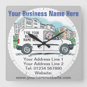 Your Business Details on a Vierkante Klok