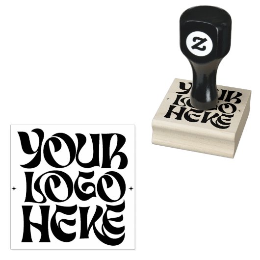 Your Business Logo Custom Groovy Rubberstempel (Gestempeld)