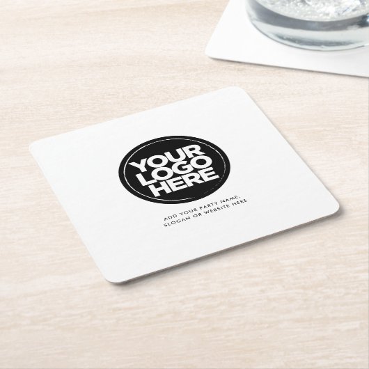 Your Business Logo Simple Basic Kartonnen Onderzetters (Schuin)