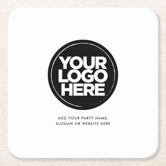 Your Business Logo Simple Basic Kartonnen Onderzetters (Voorkant)
