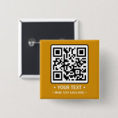 Your Business QR Code Vierkante Button 5,1 Cm (Voorkant /achterkant)
