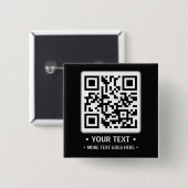 Your Business QR Code Vierkante Button 5,1 Cm (Voorkant /achterkant)