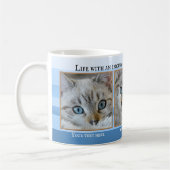 Your Cat Cat Foto's Blue Striped Mug Koffiemok (Links)