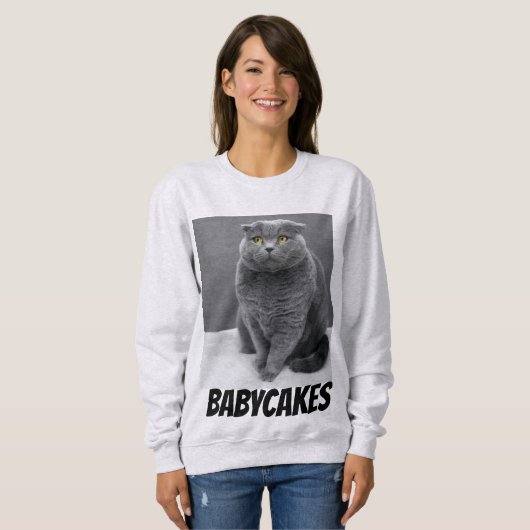 YOUR CAT PHOTO CUSTOM T-SHIRT SWEATSHIRT (Voorkant volledig)