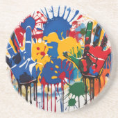 Your Childs Artwork One Of A Kind Personalized Zandsteen Onderzetter (Voorkant)