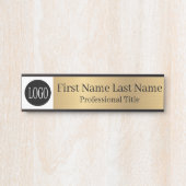 Your Company Logo Office Door Sign Faux Gold Deurbordje (Voorkant)