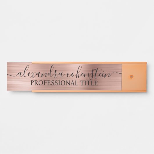 Your Company Office Door Sign Rose Gold Deurbordje (Voorkant)