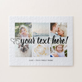 Your custom 6 photos collage and text legpuzzel