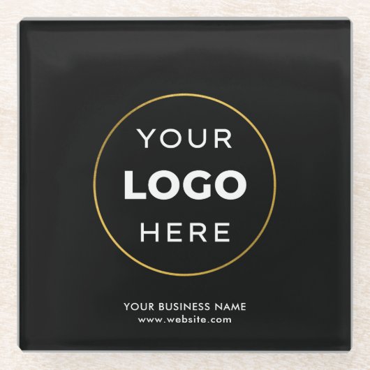 Your Custom Logo Business Corporate Glazen Onderzetter (Voorkant)