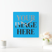Your Custom Memory - Personalized Photo Placeholde Vierkante Klok (Huis)