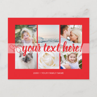 Your custom text 6 photos collage universal briefkaart