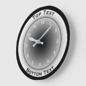Your Custom Text Black White and Silver Gray Grote Klok (Hoek)