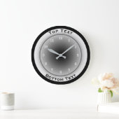 Your Custom Text Black White and Silver Gray Grote Klok (Huis)