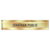 Your Custom Text Elegant Modern Gold Template Naambordje (Voorkant)