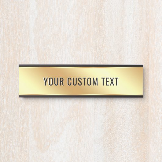 Your Custom Text Elegant Modern Simple Gold Home Deurbordje (Voorkant)
