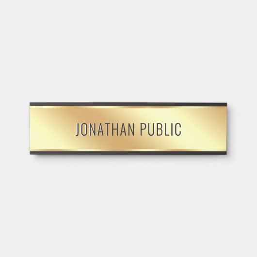 Your Custom Text Elegant Modern Simple Gold Home Deurbordje (Voorkant)
