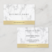 Your Custom Text Elegant Template Marble Gold Visitekaartje (Voorkant / Achterkant)