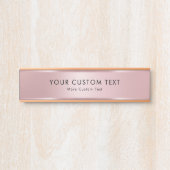 Your Custom Text Elegant Template Trendy Rose Gold Deurbordje (Voorkant)