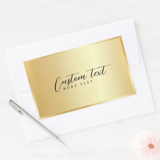 Your Custom Text Elegant Typography Gold Template Rechthoekige Sticker (Envelop)