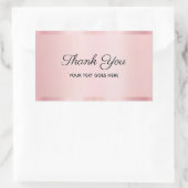 Your Custom Text Glam Rose Gold Script Thank You Rechthoekige Sticker (Tas)