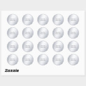 Your Custom Text Metallic Silver Template Glamour Ronde Sticker (Vel)