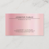 Your Custom Text Modern Chic Template Rose Gold Visitekaartje (Voorkant)