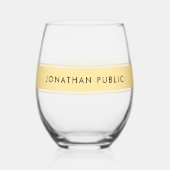 Your Custom Text Name Elegant Gold Template Sleek Wijnglas Zonder Voet (Voorkant)