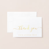 Your Custom Text Name Handwritten Script Thank You Folie Kaarten (Voorkant met envelop)