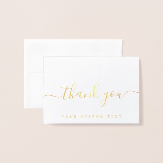 Your Custom Text Name Handwritten Script Thank You Folie Kaarten (Voorkant met envelop)