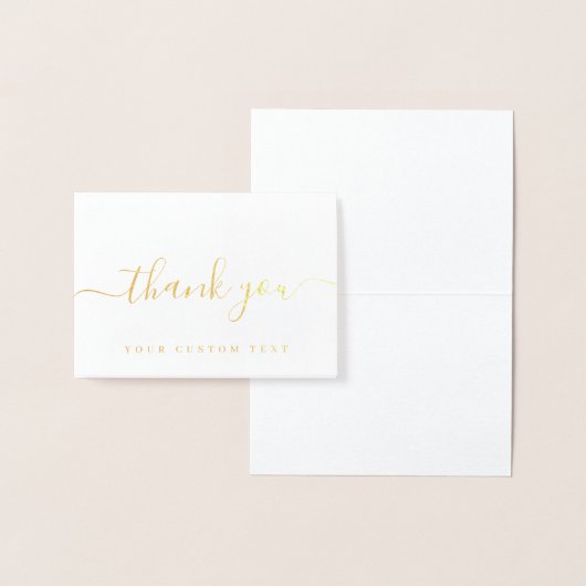 Your Custom Text Name Handwritten Script Thank You Folie Kaarten (Display)