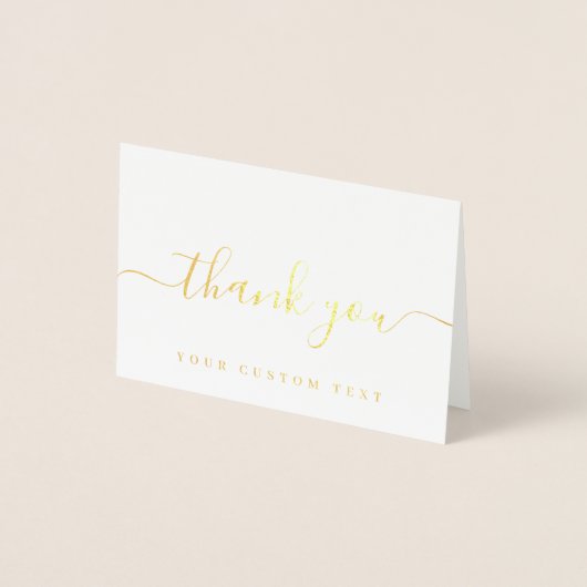 Your Custom Text Name Handwritten Script Thank You Folie Kaarten (Voorkant)