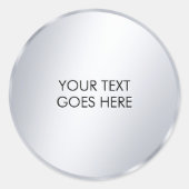 Your Custom Text Template Glam Metallic Silver Ronde Sticker (Voorkant)