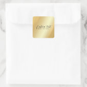 Your Custom Text Typography Script Gold Template Vierkante Sticker (Tas)