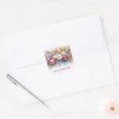 Your Custom Text Watercolor Floral Template Vierkante Sticker (Envelop)