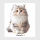 Your Cute Pet Custom Image Name Sticker (Vel)